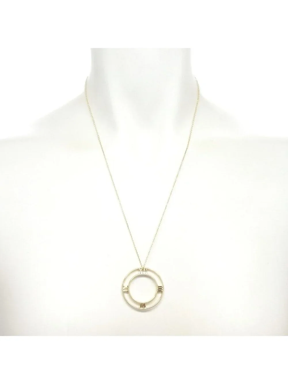 Tiffany & Co Necklace Atlas Open Medallion 18k Yellow Gold